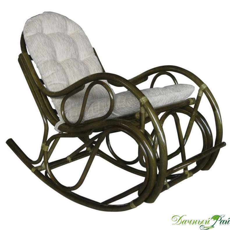 Кресло-качалка с подножкой, шенил, олива (05/04)