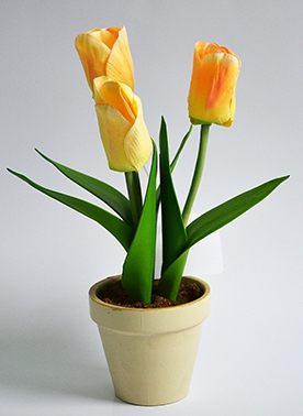 Тюльпаны в кашпо жёлтые большие (16-0053)
