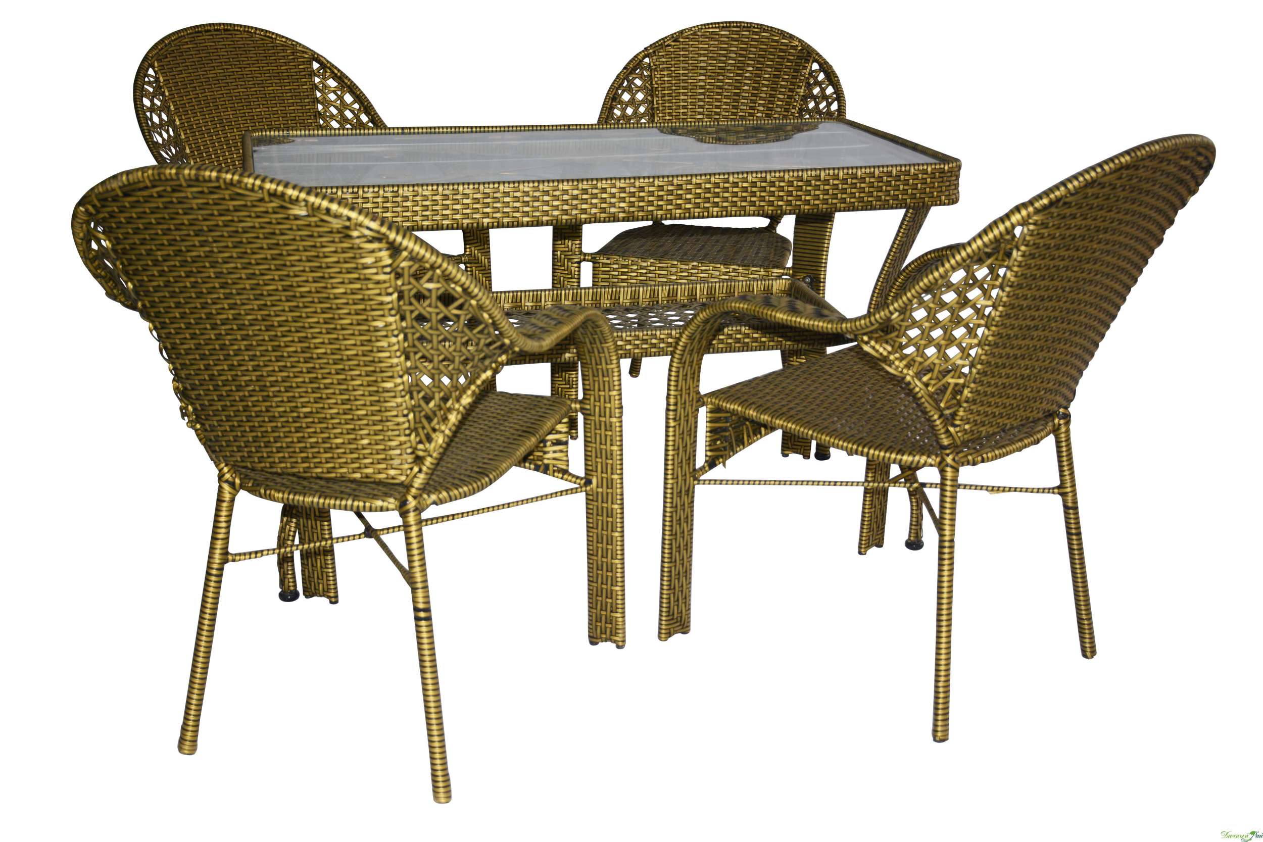 Комплект "Орлеан МАКС": 4 кресла, стол 120*60 стекло