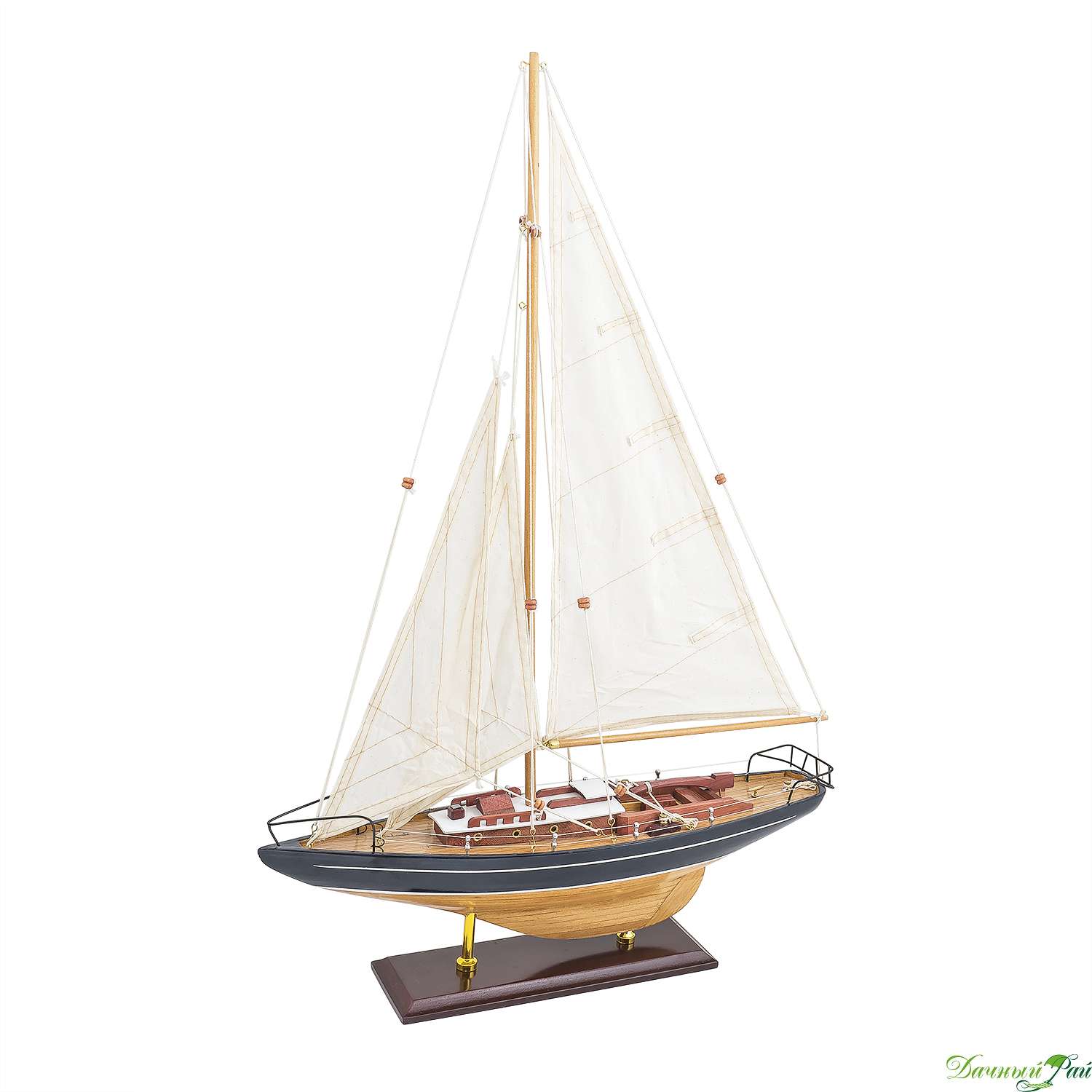 Декор "Модель парусной яхты" 45*66 см, дерево, ткань (21008)