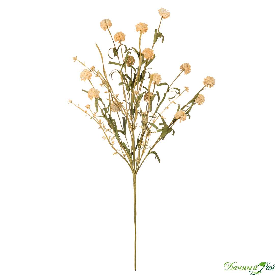 Искусственный цветок Пушистик полевой, в=65 см, желтый (HDF18)