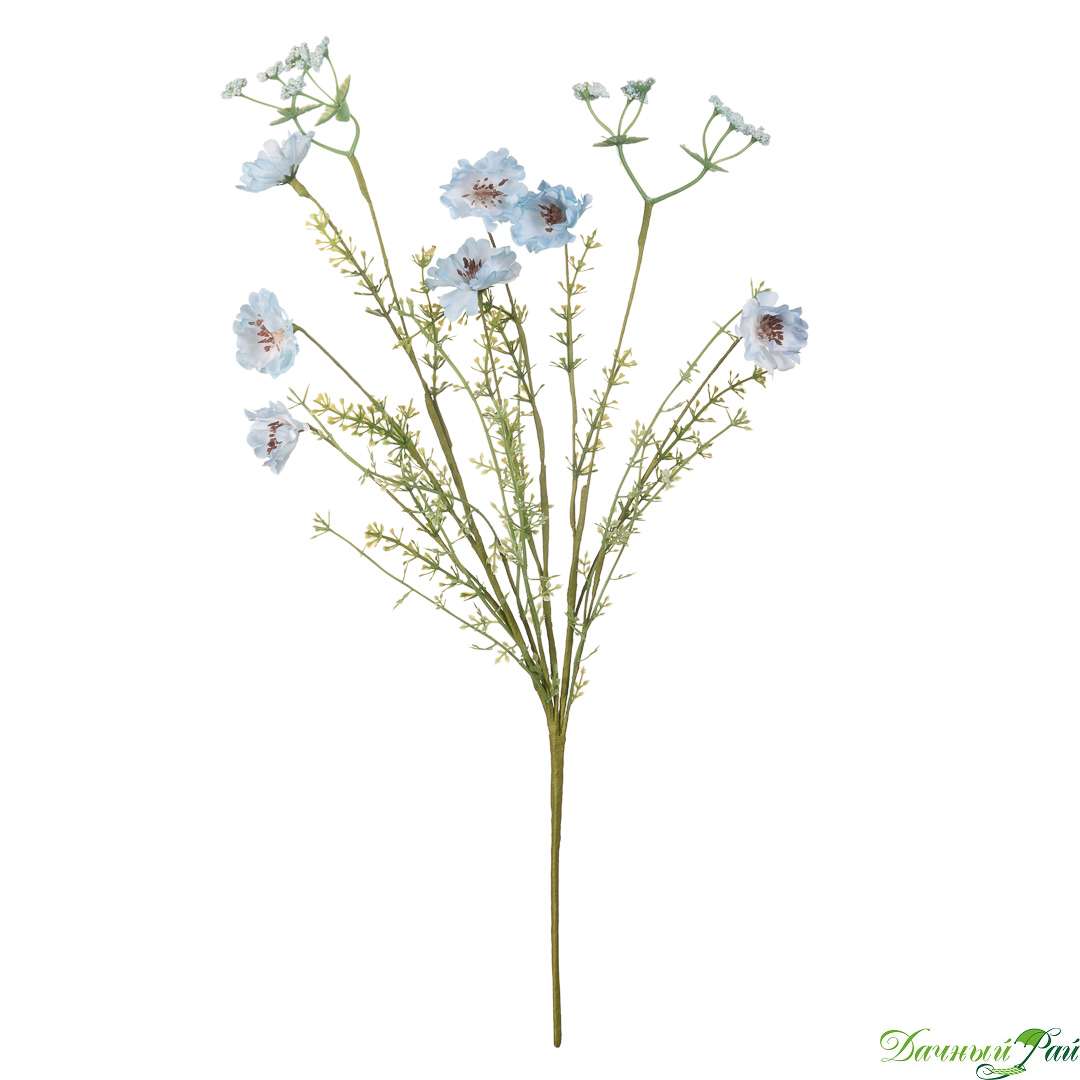 Искусственный цветок Лен полевой, в=50 cм, голубой (HDF30)