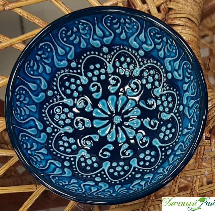 Тарелка однотонная 12 см голубая (Турецкая керамика)