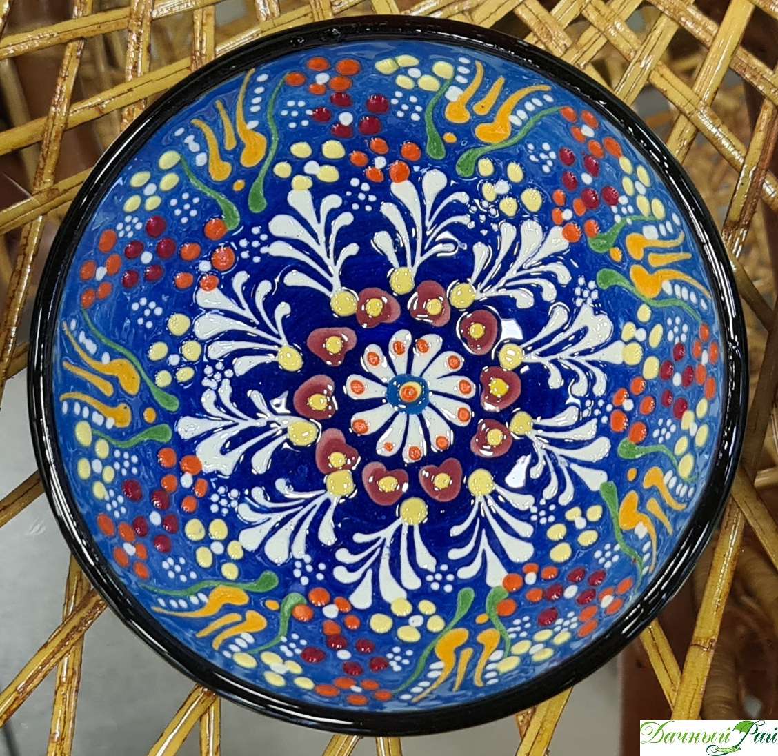 Тарелка точечная 12 см синяя (Турецкая керамика)