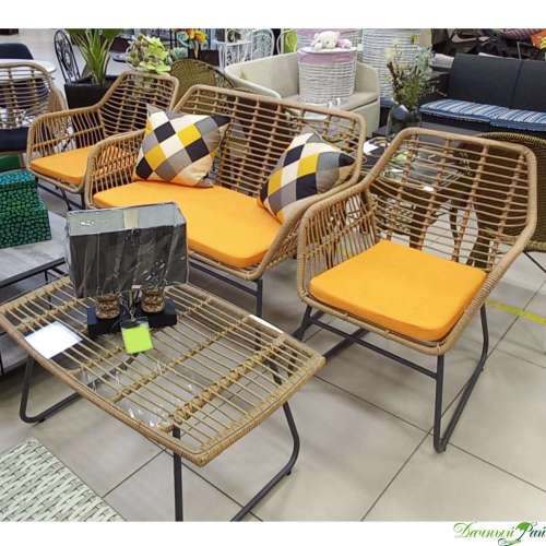 Комплект "Монако": диван, 2 кресла, стол (скелетон) (BL-210359)