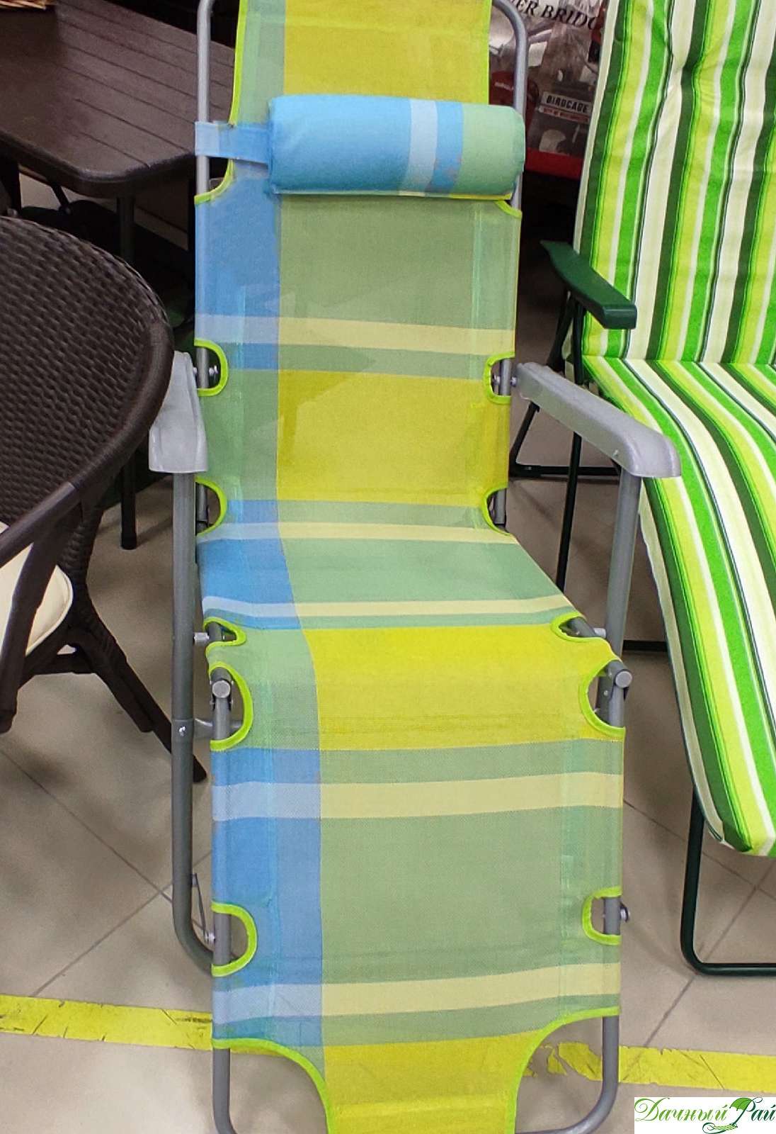 Кресло-шезлонг-лежак "Бриз-Макс" текстилен 120 кг (CK-056)
