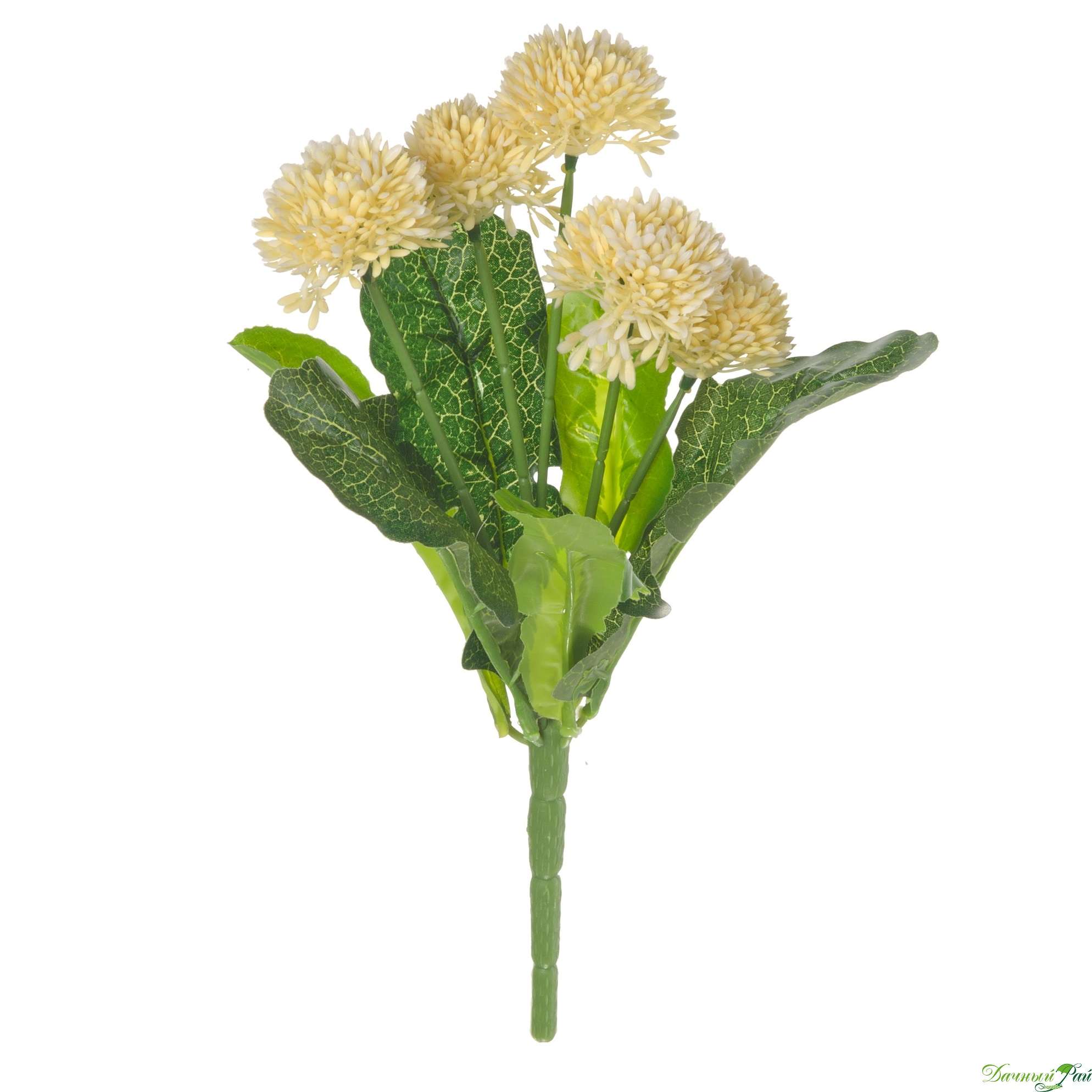 Бархатцы, 5 цветков на ветке, белый, 28 см (E4-237)