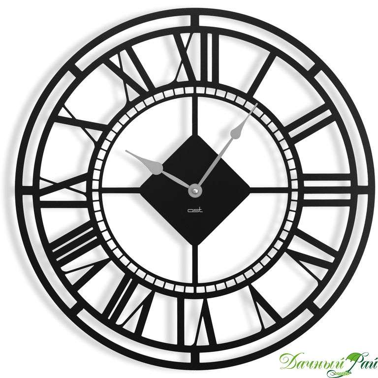 Часы настенные "Ceaser" римские, д=60 см, металл (черные)