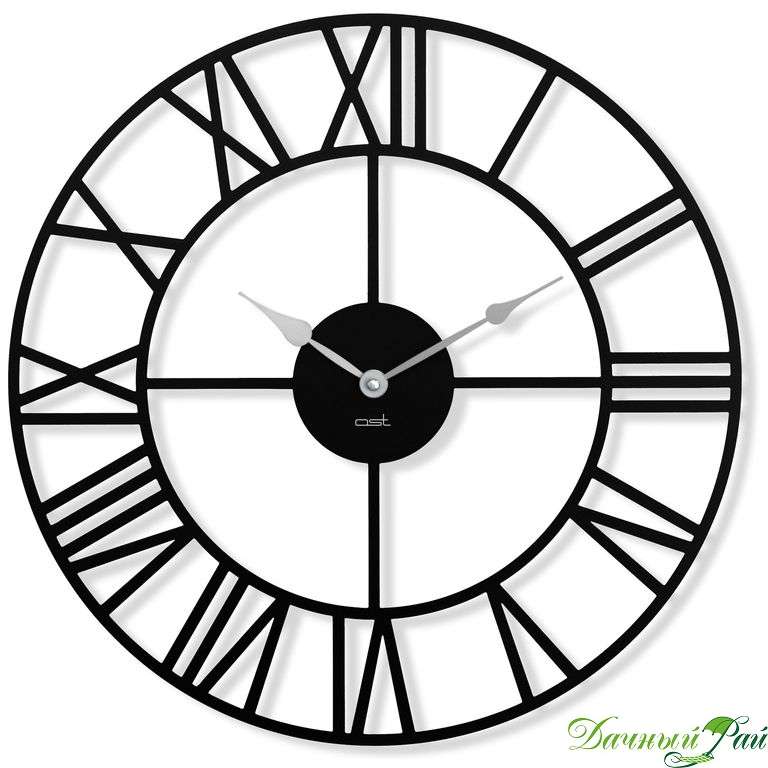 Часы настенные "Loft time" римские, д=42 см, металл (черные)