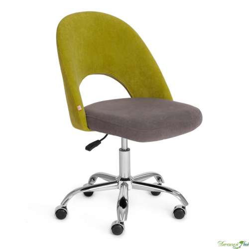  Кресло офисное "LATINA" флок (олива/серый) 23/29 (90 кг)
