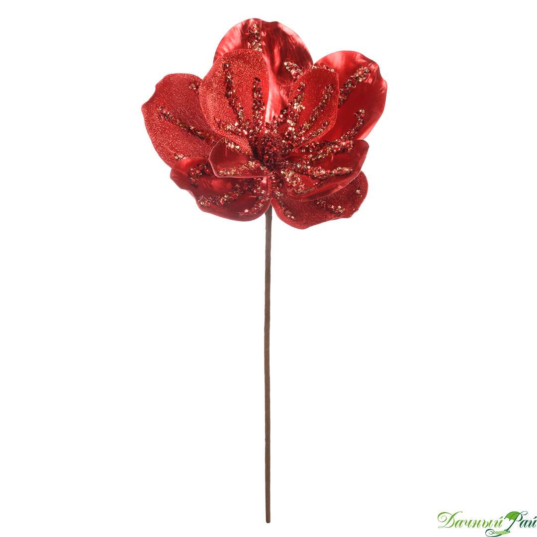 Искусственный цветок Красная бархатная роза, в=53 см (aj-121)