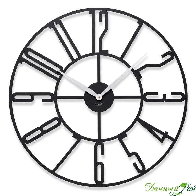 Часы настенные "Custom" арабские, д=60 см, металл (черные)