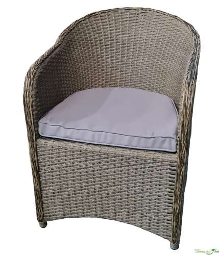 Кресло "Милаццо" обеденное с аркой под ноги, 63*73*н=75 см, дуб шлифованный, ткань ASH (серо-бежевый)