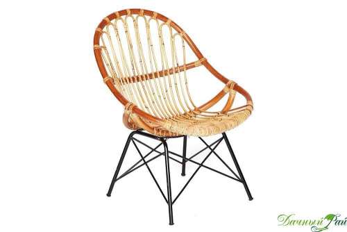 Кресло "Petunia" натуральный ротанг/металл, 80х61х66 см, светлый мед/черный (01 5088 SP KD/1-1)