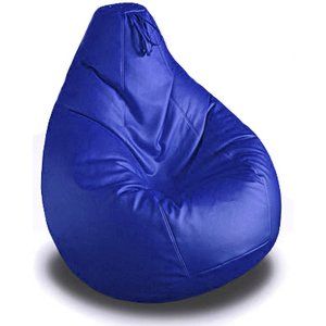 Кресло-мешок "Груша" СРЕДНЯЯ экокожа (голубой блеск)