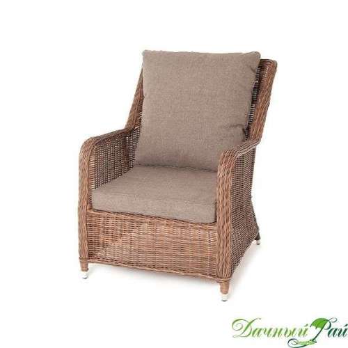 Кресло "Гляссе" для отдыха 73*88*н99 см, алюмин (коричневый) 