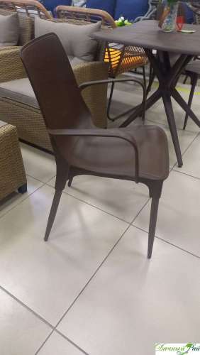 Кресло армированный пластик/ножки металл( ST76/S424-C) коричневый/темный орех