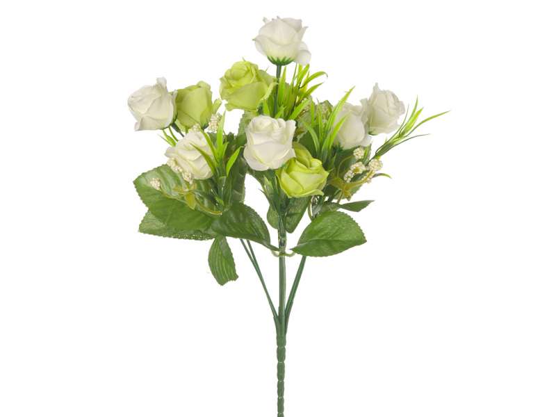 Роза, 7 цветов на стебле, цвет белый, 27 см (E4-238B)