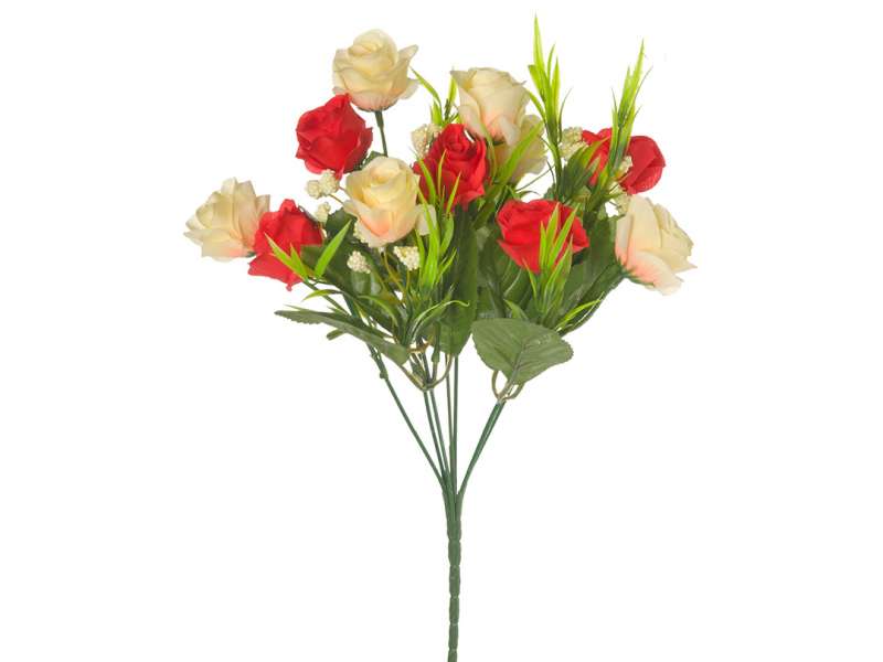 Роза, 7 цветов на стебле, цвет микс, 27 см (E4-238М)