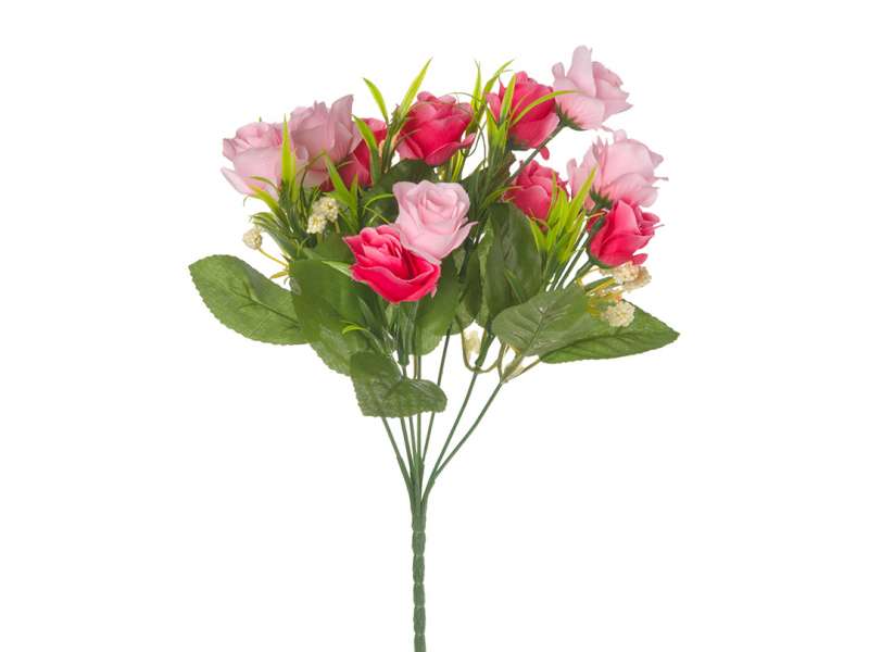 Роза, 7 цветов на стебле, цвет розовый, 27 см (E4-238R)
